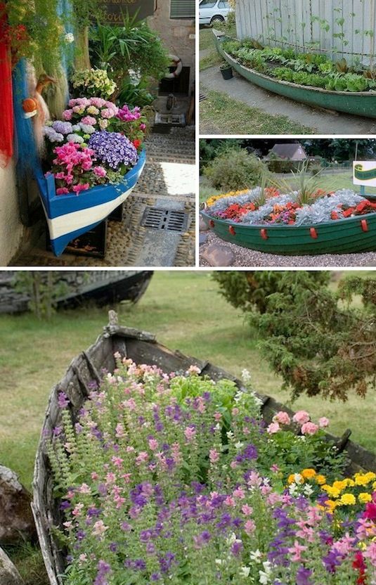 mini-barca-decoratiune-gradina
