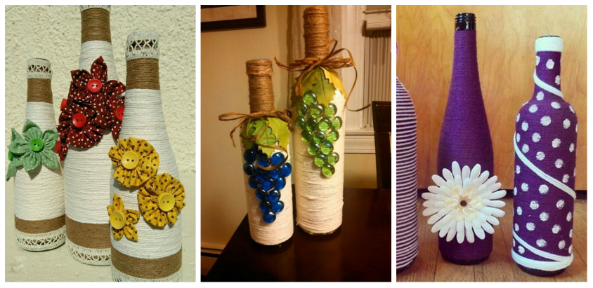 Imaginative celebration Mutton Decoratiuni minunate din sfoara, sticle si fire de lana colorata